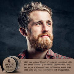 Striking Viking sandalwood scent provides refreshing aroma for all-day beard confidence.