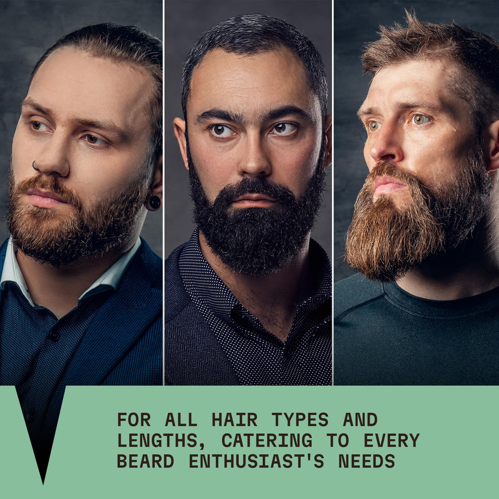 Striking Viking sleek beard finish image hints at softer, well-groomed appearance.