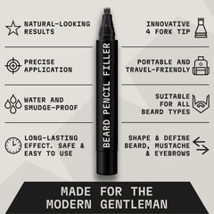 Striking Viking soft bristle brush blends color for a seamless beard finish.