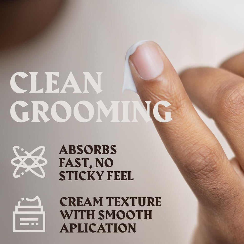Striking Viking unscented beard butter soft-hair skin closeup conveys gentle, sensitive-skin-friendly hydration.