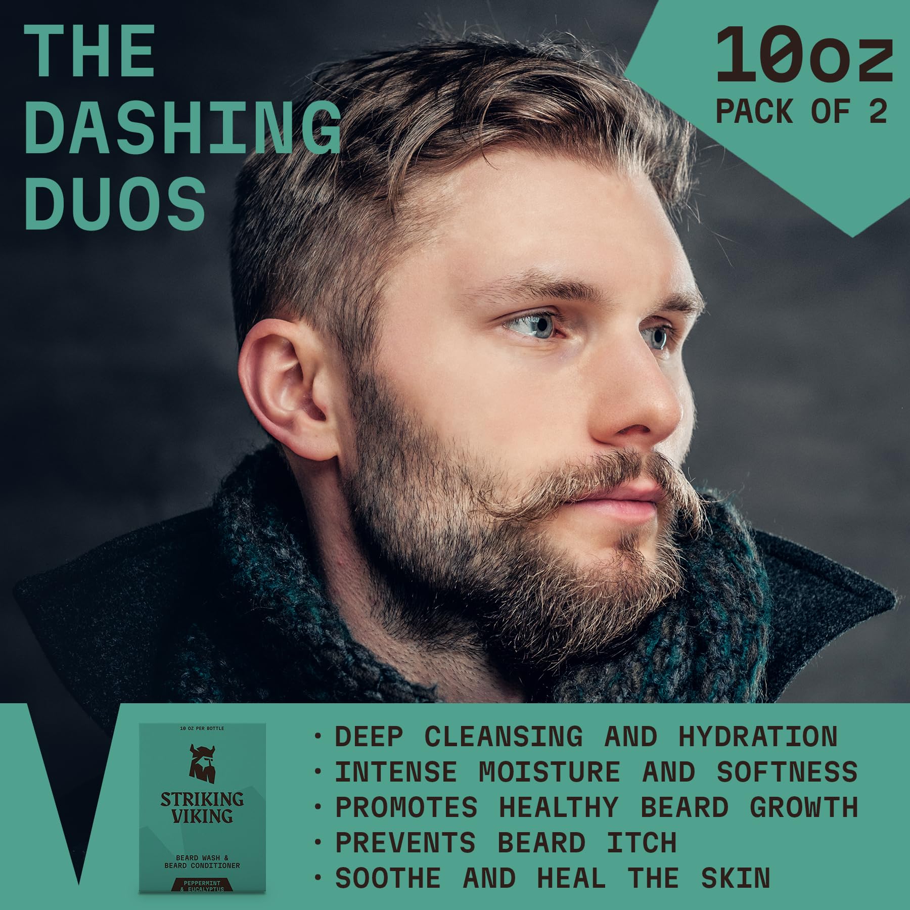 Striking Viking wash lather closeup; deep clean with peppermint and eucalyptus
