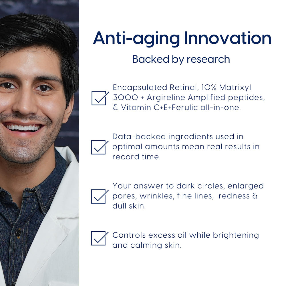 Strive retinal serum night routine showcased for evening skincare