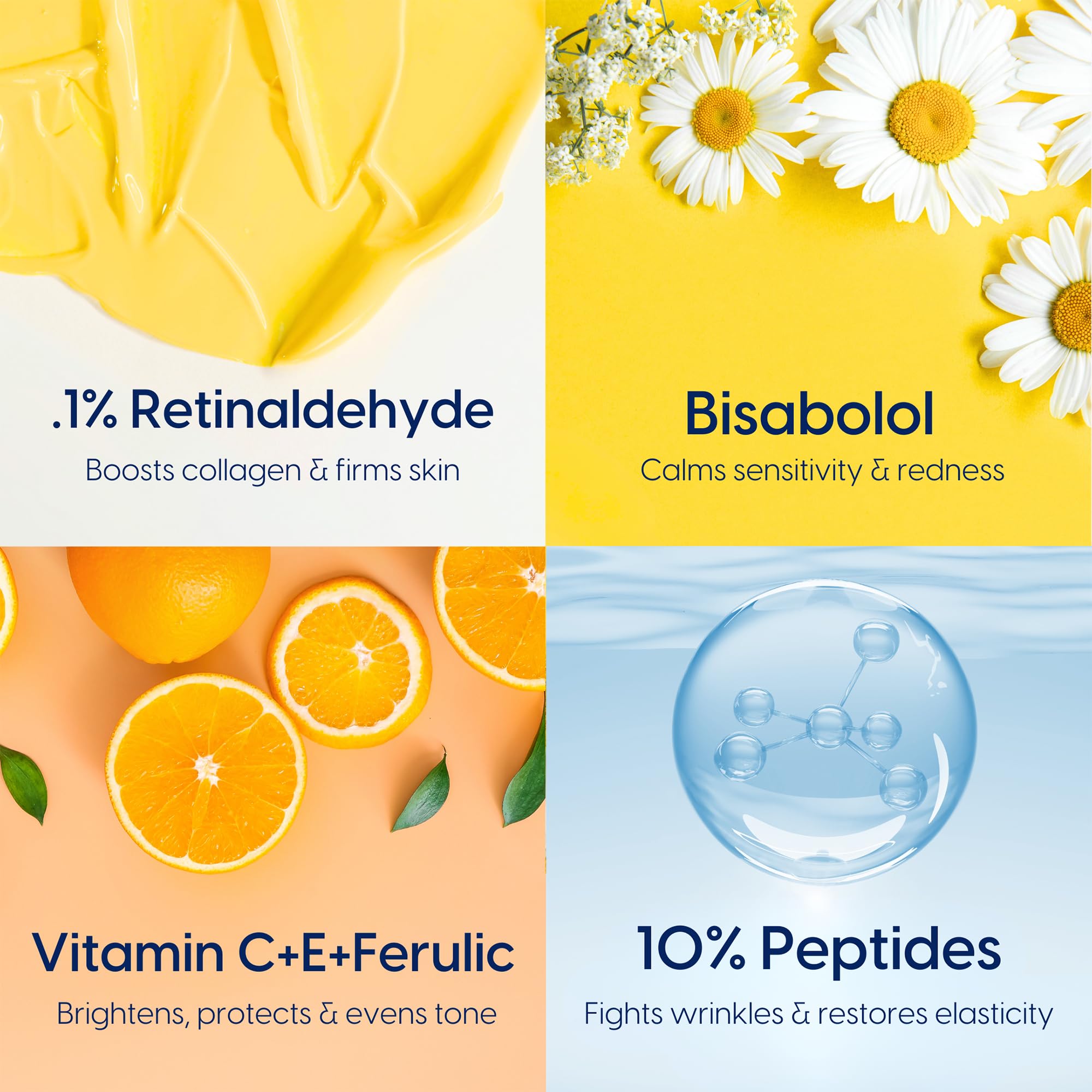 Strive retinal serum peptides closeup featuring 10% Matrixyl 3000 and Argireline
