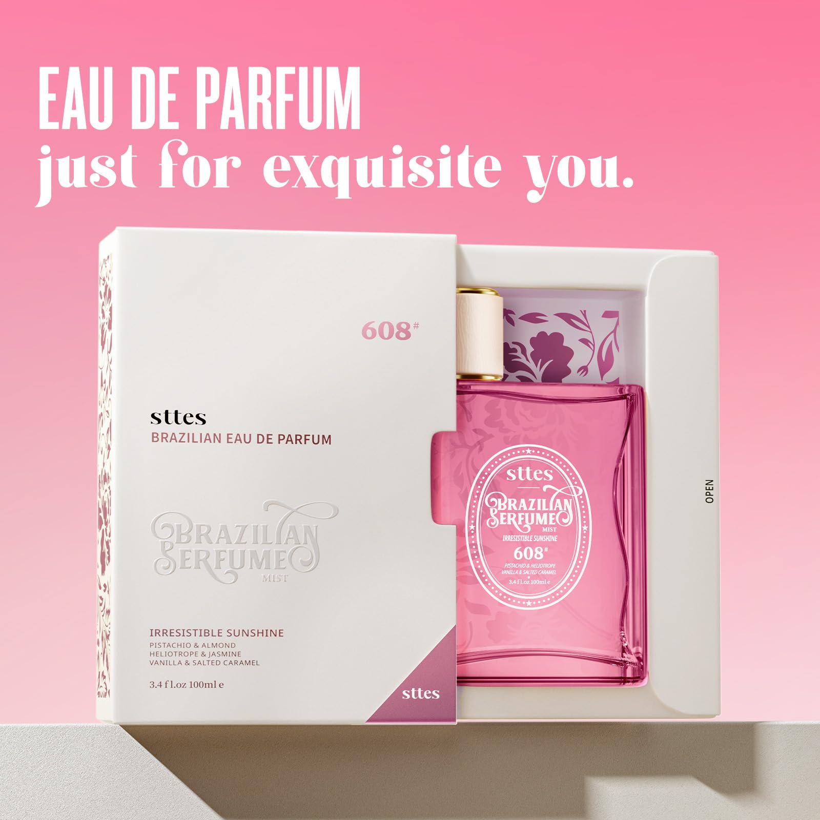 Sttes 608 packaging highlights sustainability with recyclable materials.