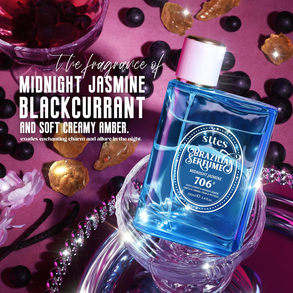 Sttes Midnight Jasmine black currant berries scene hints bold, fruity opening.