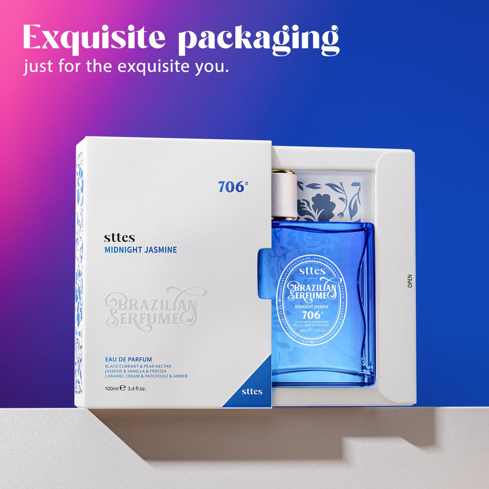 Sttes Midnight Jasmine bottle pour action shot highlights easy layering with vanilla.