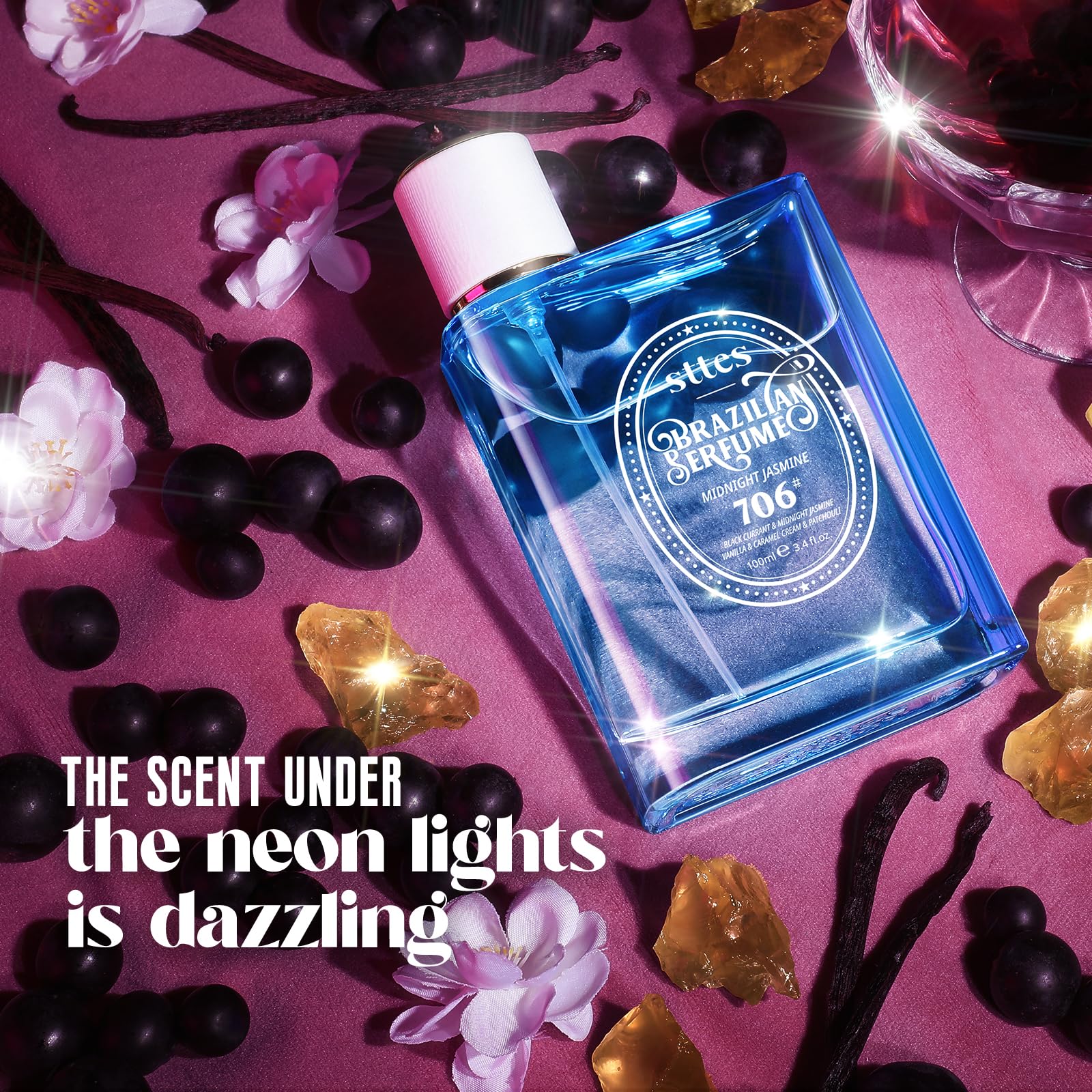 Sttes perfume gift packaging featuring Midnight Jasmine, ideal for celebrations and gifting.