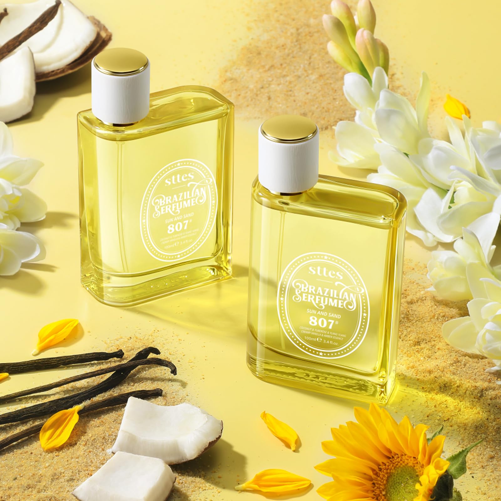 Sttes Sun and Sand hair and body mist spray demonstrates versatile use on skin and hair