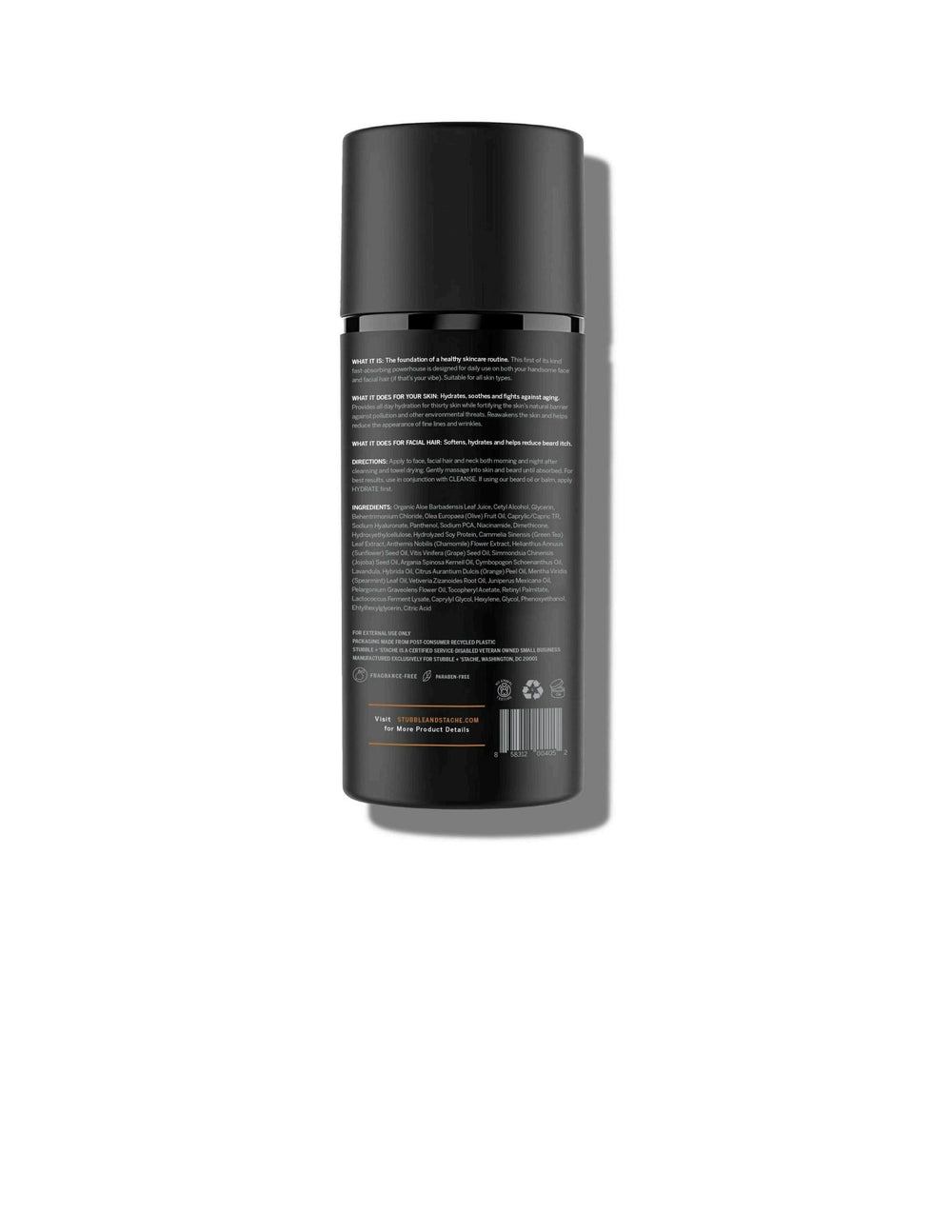 Stubble & Stache daily routine for morning and night skincare and beard care.