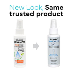 Studex Advanced 2-in-1 spray dispense highlights easy, gentle cleansing for piercings.