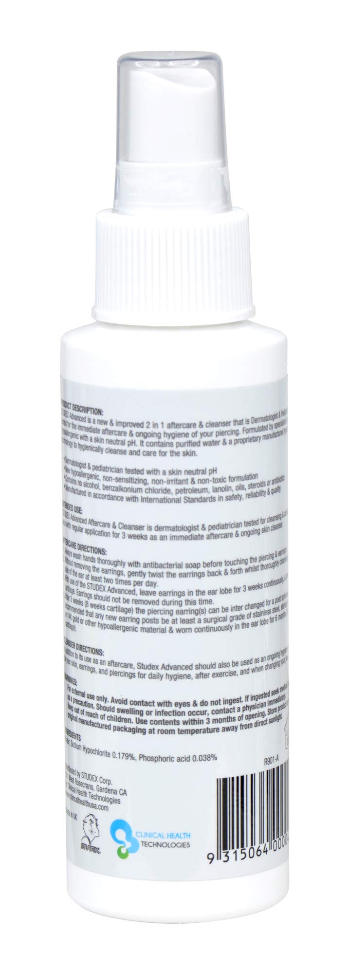 Compact packaging sleeve suggests travel-friendly aftercare kit for piercings.