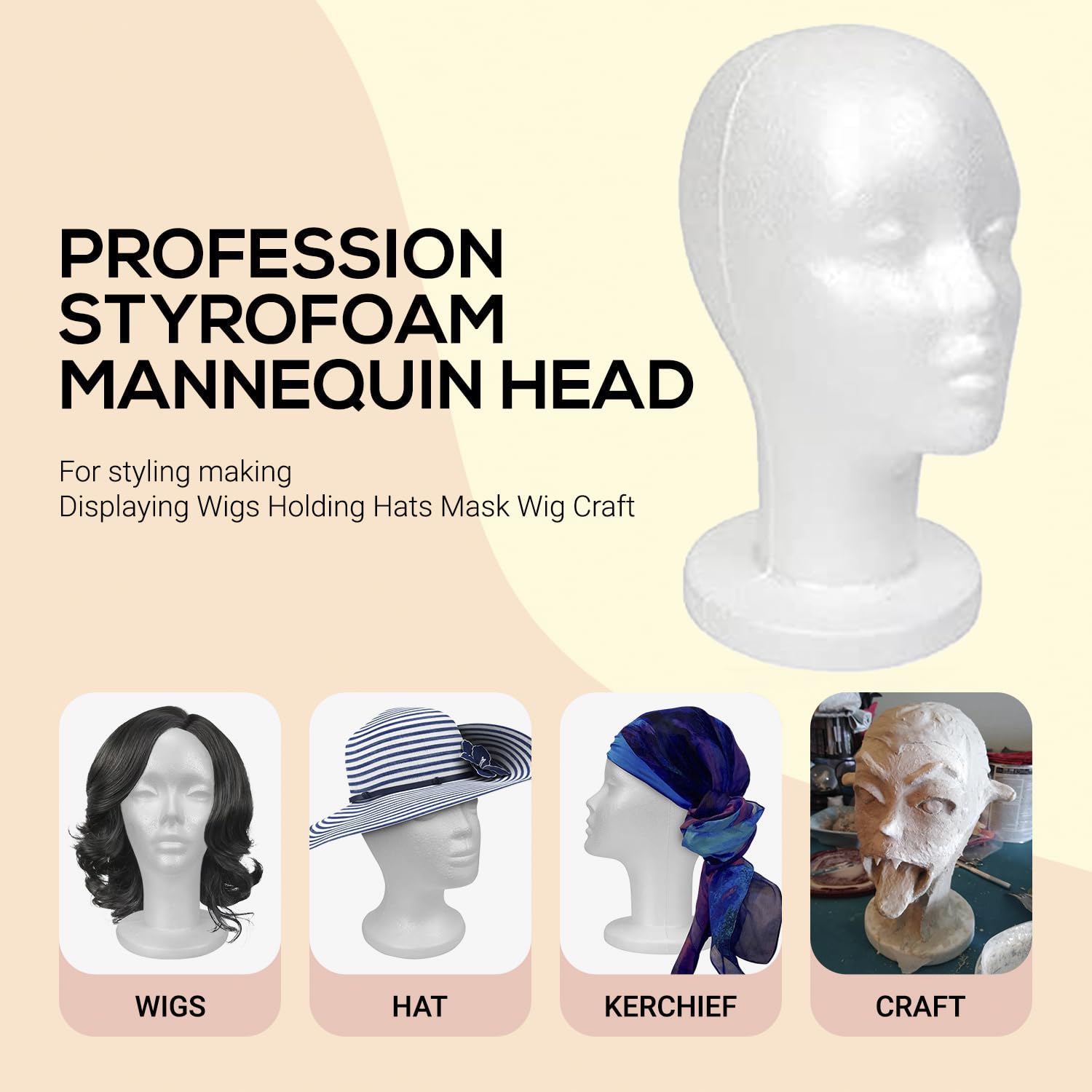 STUDIO LIMITED decorative-hat styling on a head, great for seasonal display ideas.