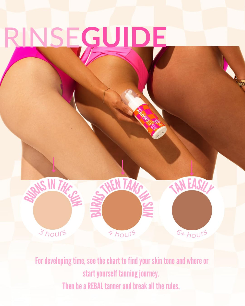 Stupid Happy self tanner mousse sweat-proof finish on gym-ready skin