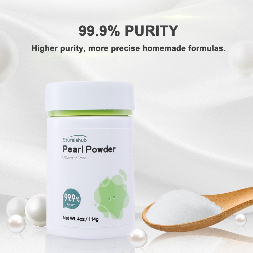 Sturelehub pearl powder bottle pour shows high purity for DIY formulas.