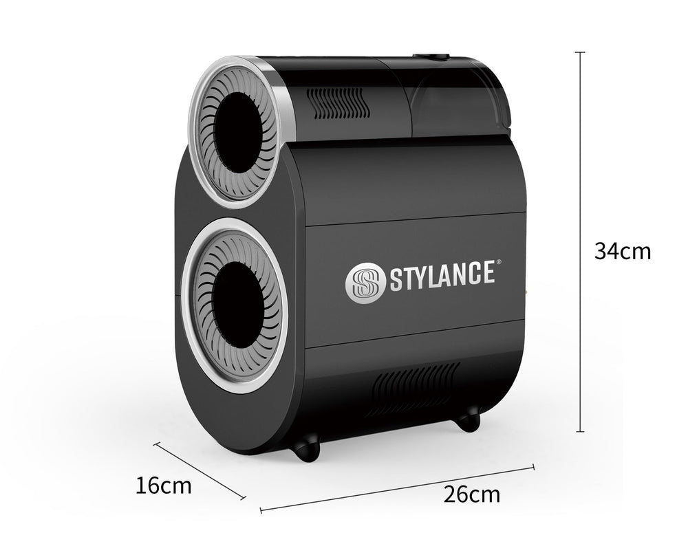 STYLANCE automatic hair brush cleaner water port close-up for quick setup and use.