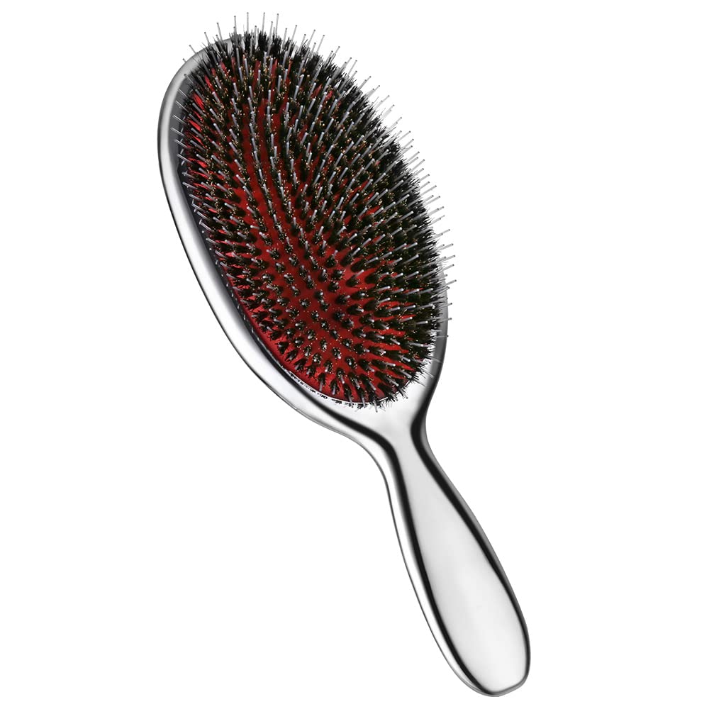STYLANCE boar bristle mix brush chrome large for detangling and shine