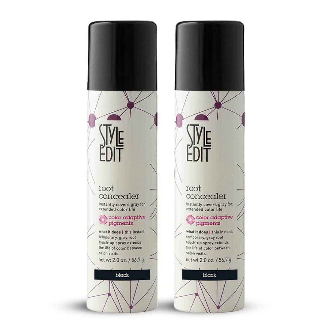 STYLE EDIT Black Root Concealer Bottle provides quick at-home root coverage.