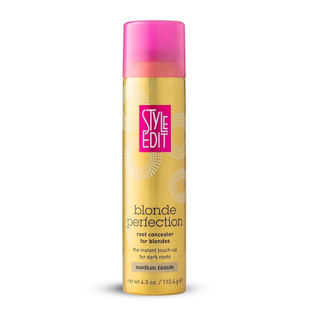 Style Edit Medium Blonde root concealer spray bottle provides quick at-home gray coverage.