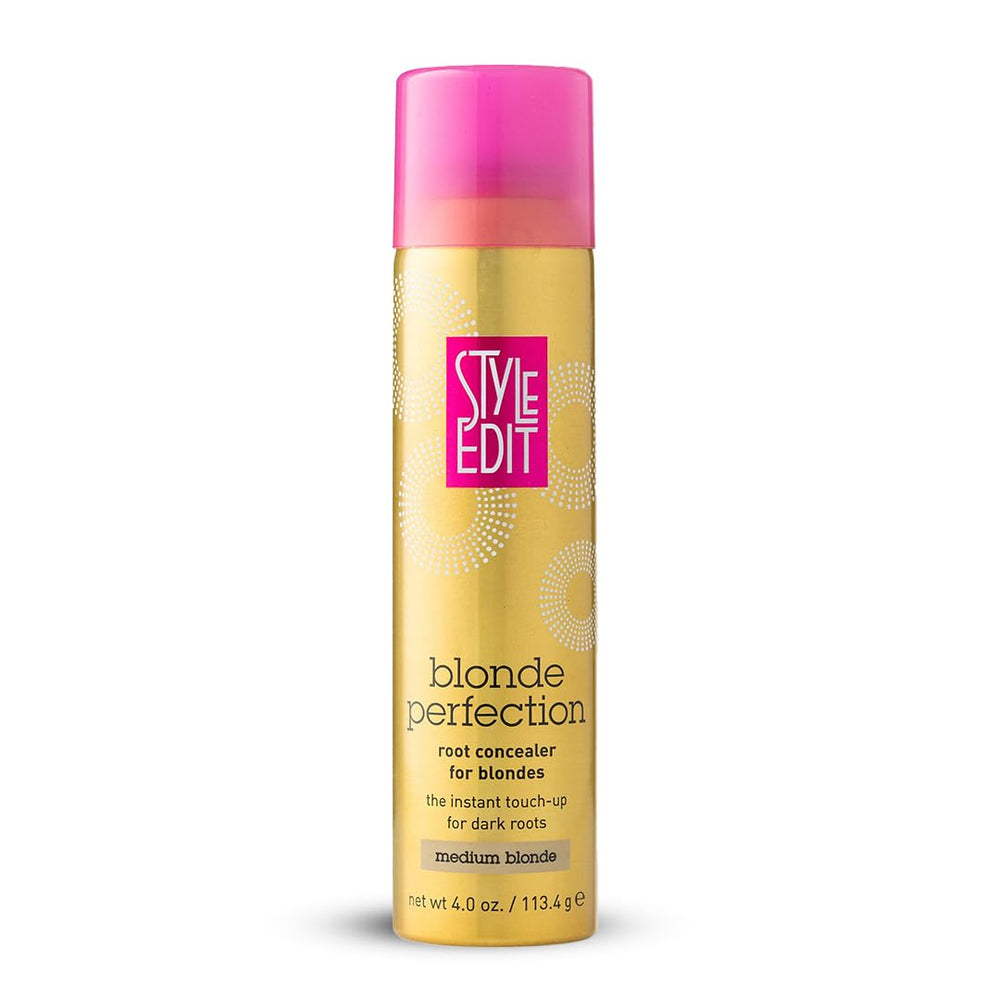 Style Edit Medium Blonde root concealer spray bottle provides quick at-home gray coverage.