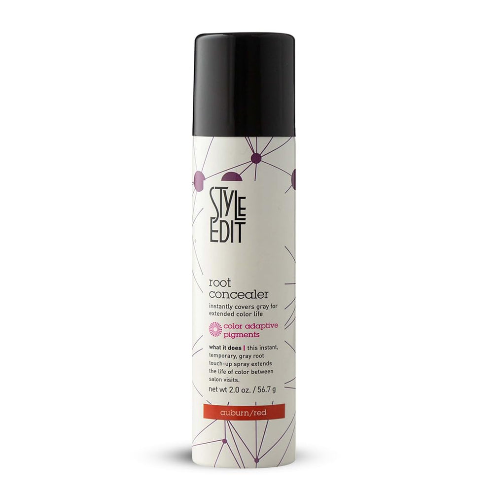 Style Edit Root Concealer Spray Auburn 2oz covers gray roots in seconds