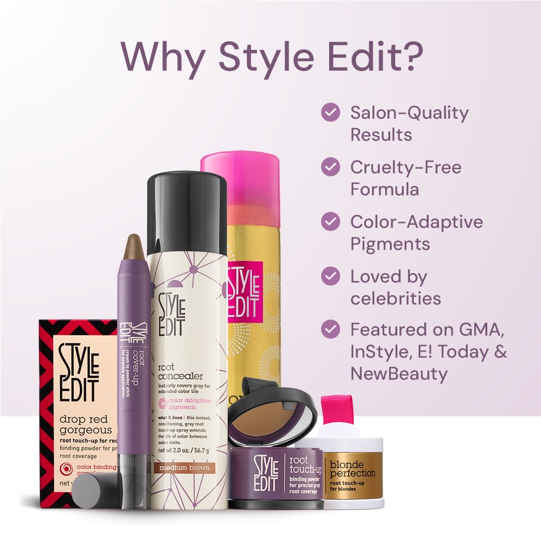 Style Edit Root Touch Up Powder avoids sticky residue with natural finish