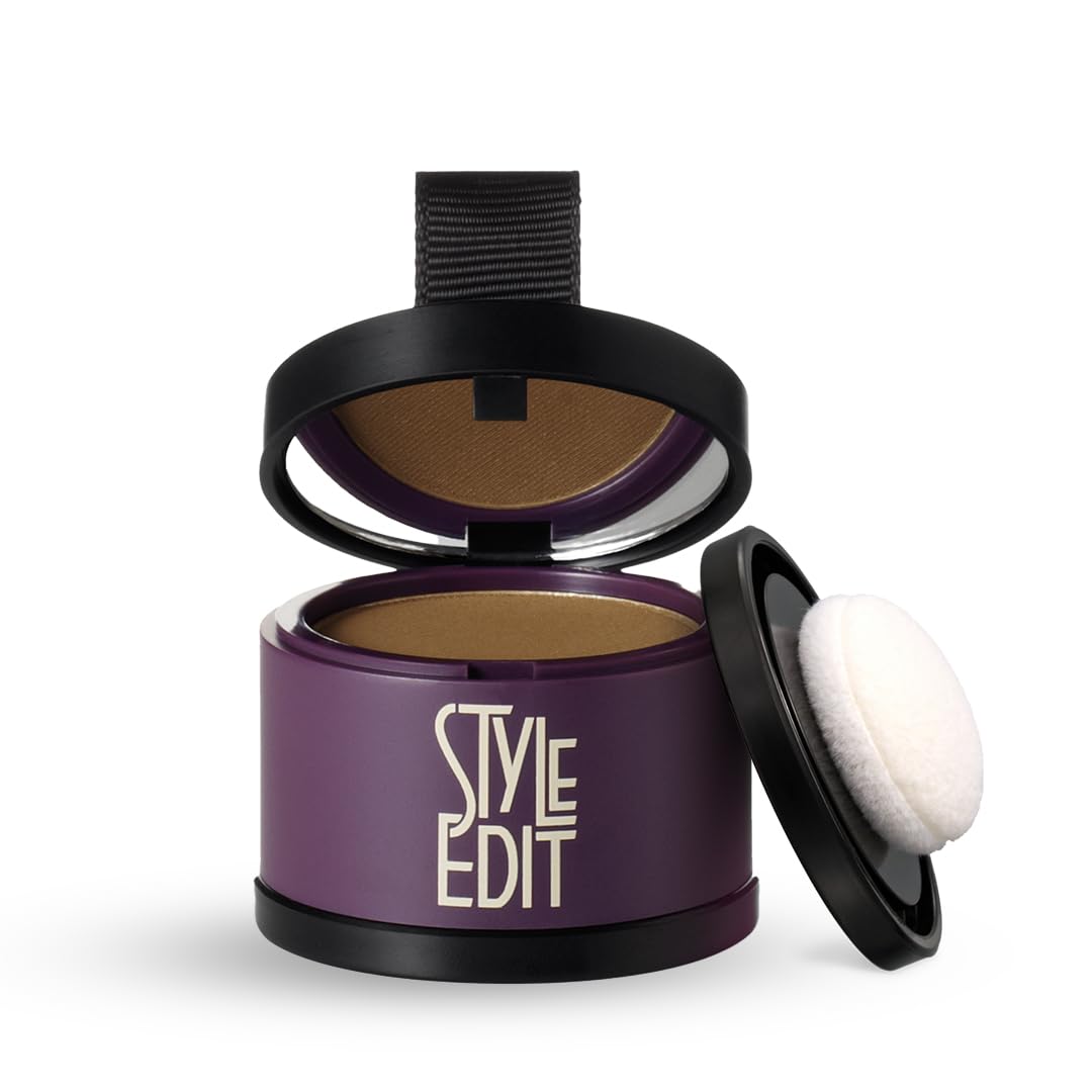 Style Edit Root Touch Up Powder compact delivers precise root coverage for gray roots on the go.