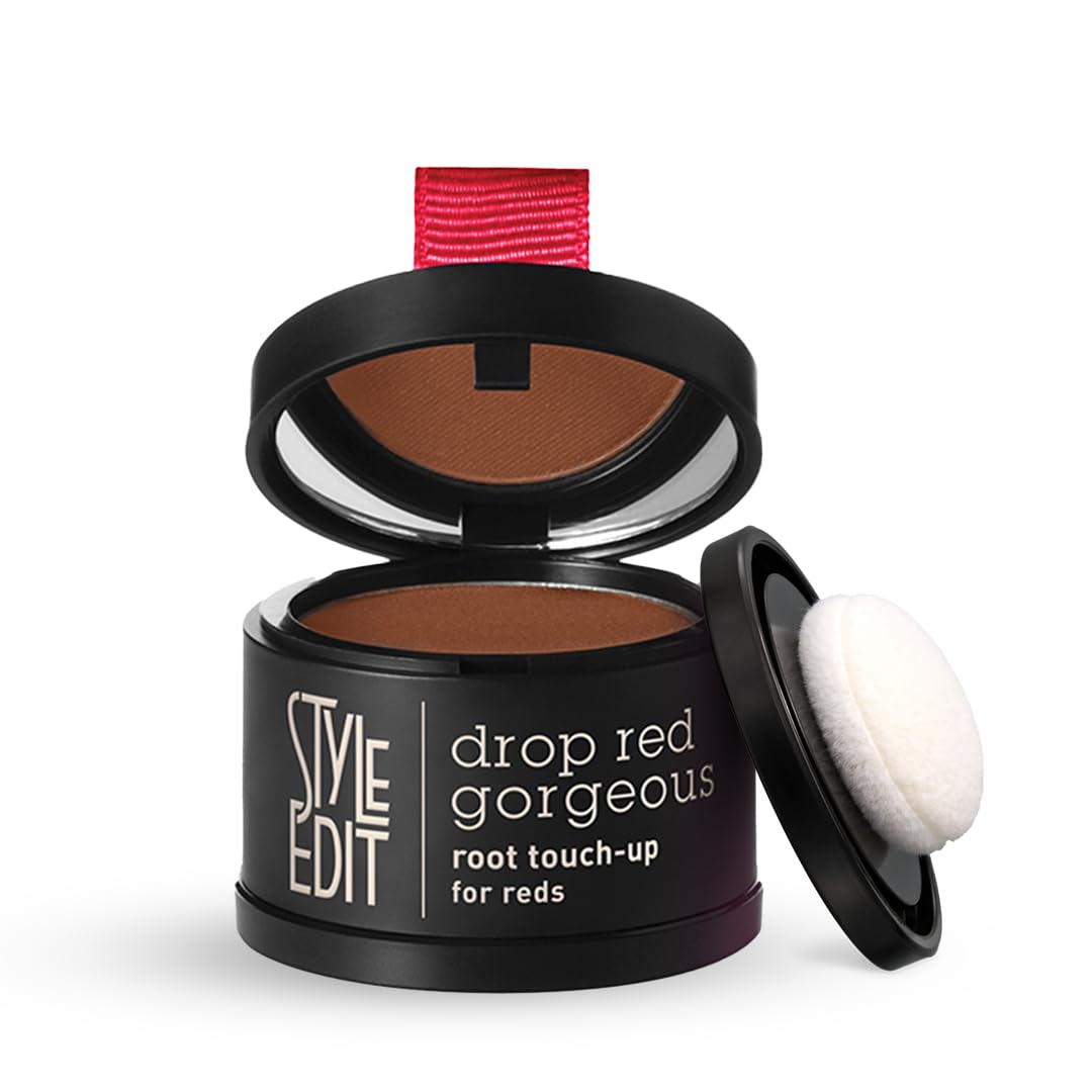 Style Edit Root Touch Up Powder Medium Red tub for seamless gray root coverage