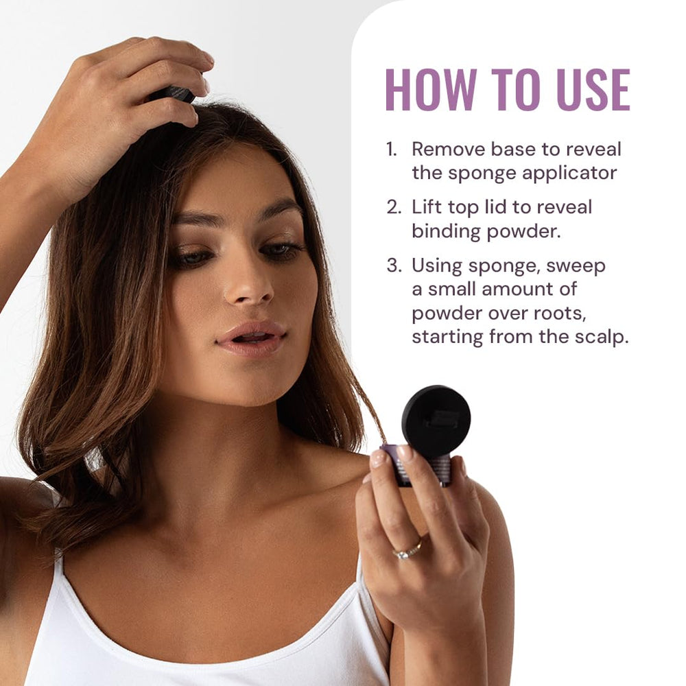 Style Edit compact with mirror enables on the go hair coverage