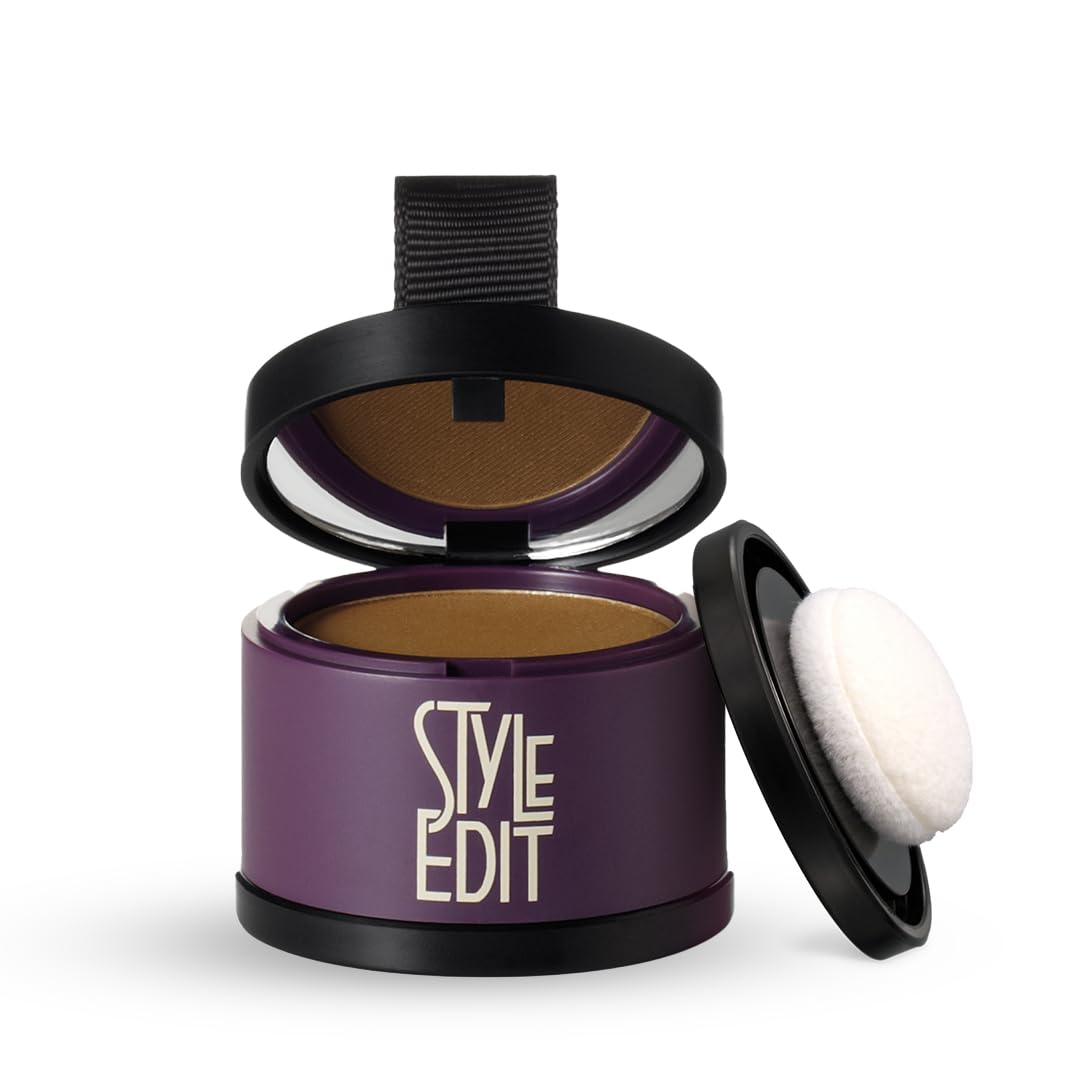 Style Edit Root Touch Up Powder tub provides quick gray root coverage for busy mornings.