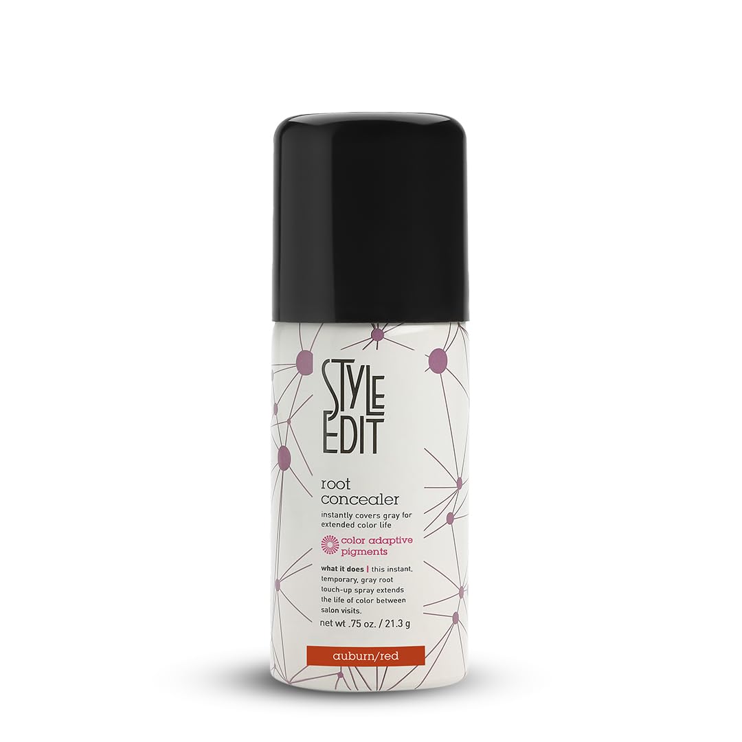 STYLE EDIT Root Touch Up Spray Auburn Red bottle for quick gray coverage between visits