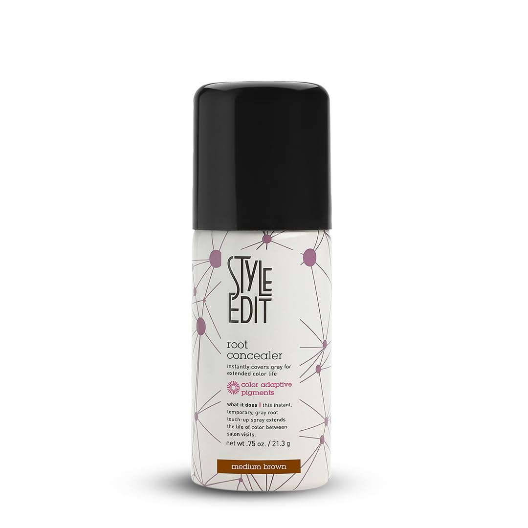 Style Edit Root Touch Up Spray packaging shows portable travel size for on-the-go use