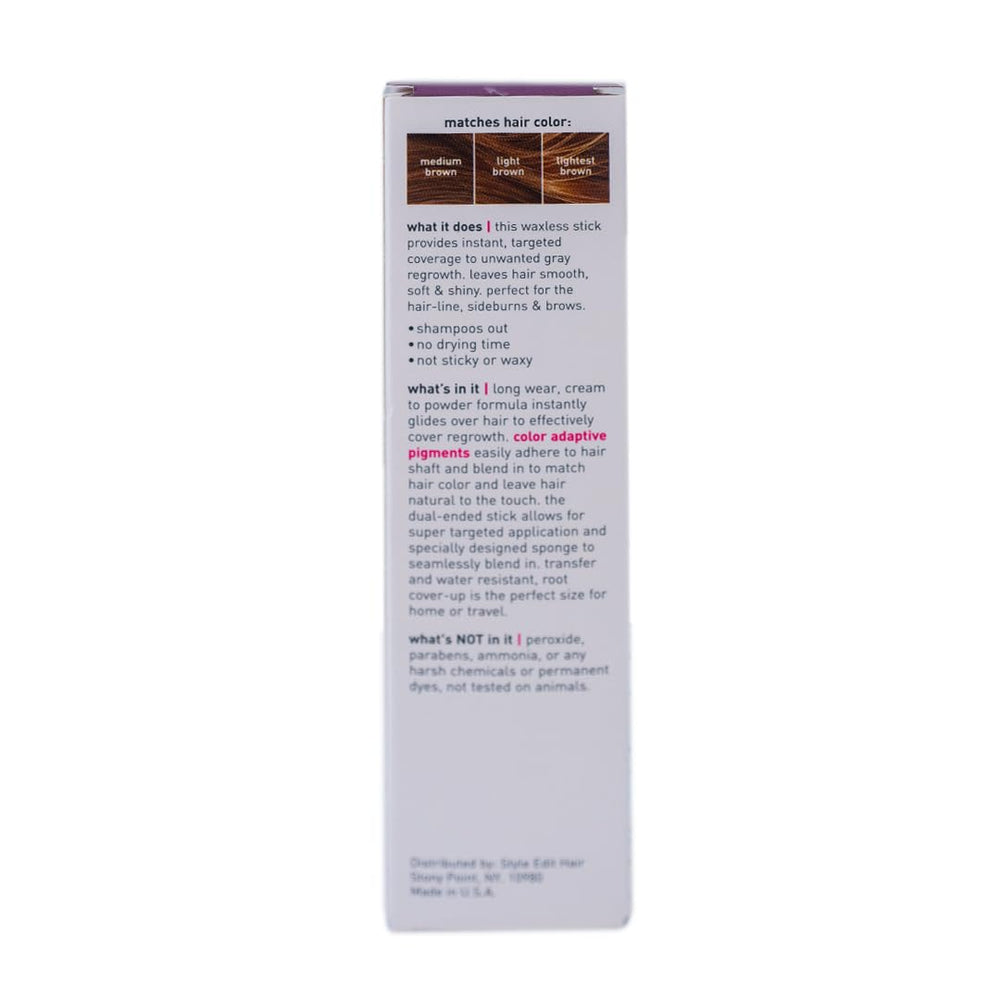 STYLE EDIT Root Touch Up Stick compact 0-11-oz packaging is ideal for on-the-go.