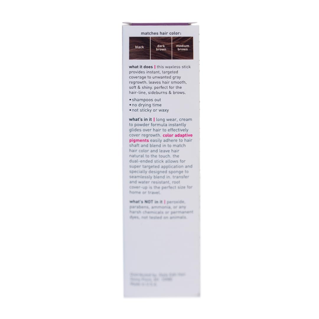 Style Edit Root Touch Up Stick washout guidance demonstrates easy removal before coloring.