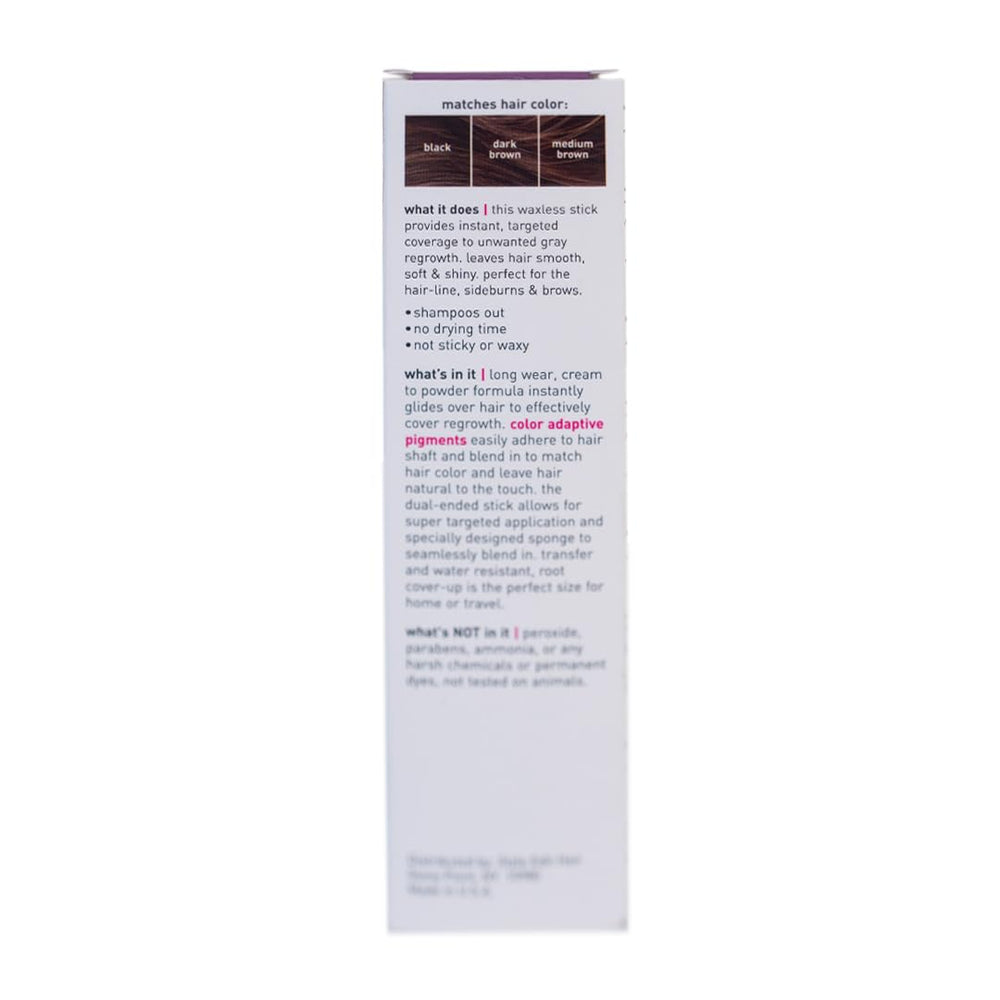 Style Edit Root Touch Up Stick washout guidance demonstrates easy removal before coloring.