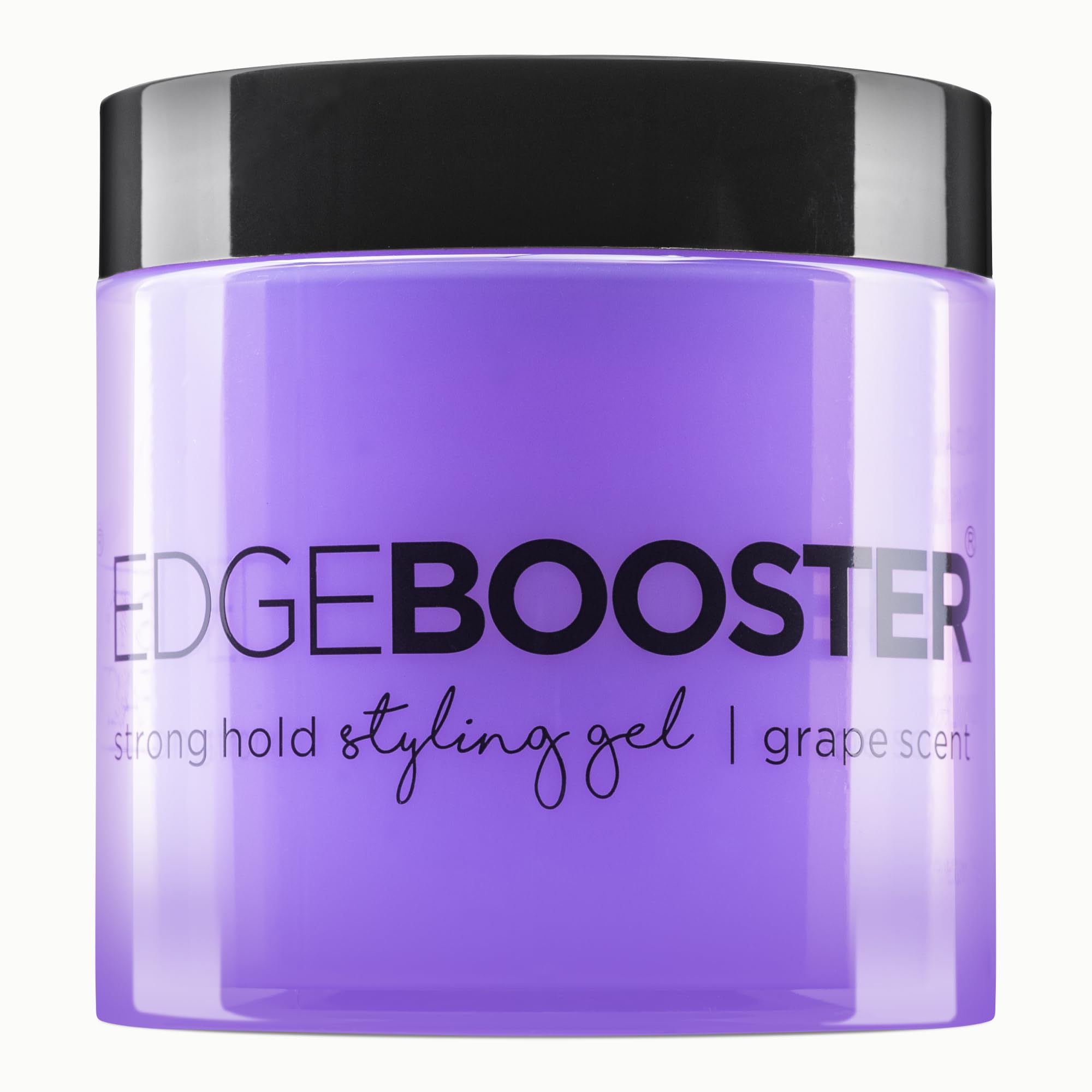 Style Factor EDGE BOOSTER bottle closeup highlighting alcohol-free hold and shine.