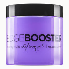 Style Factor EDGE BOOSTER bottle closeup highlighting alcohol-free hold and shine.