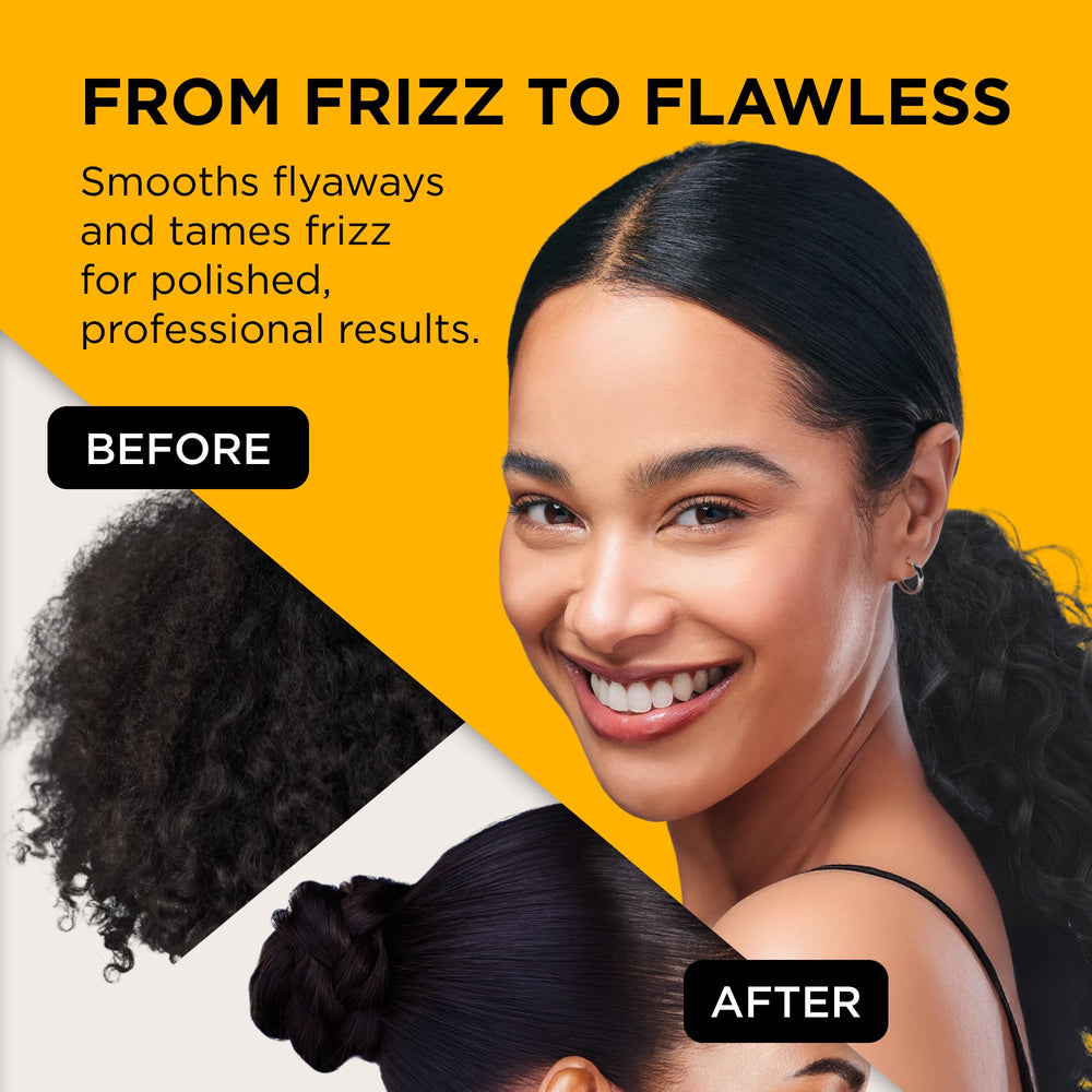 Style Factor EDGE BOOSTER applied to damp hair for a sleek, lasting finish.