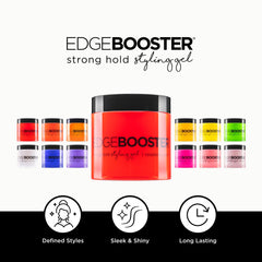 Style Factor EDGE BOOSTER gel application demonstrates smooth glide for curls.