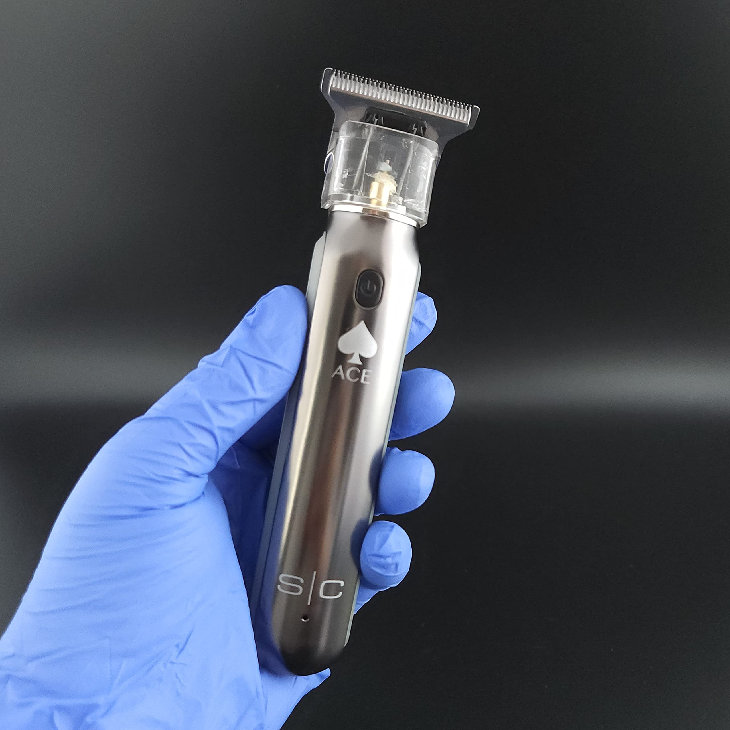 Stylecraft Ace cordless trimmer in use for detailing facial hair and edges.