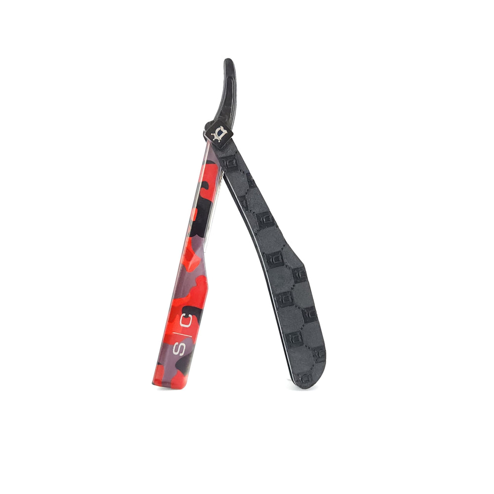 StyleCraft Deluxe Line camo red handle with quick blade-exchange feature