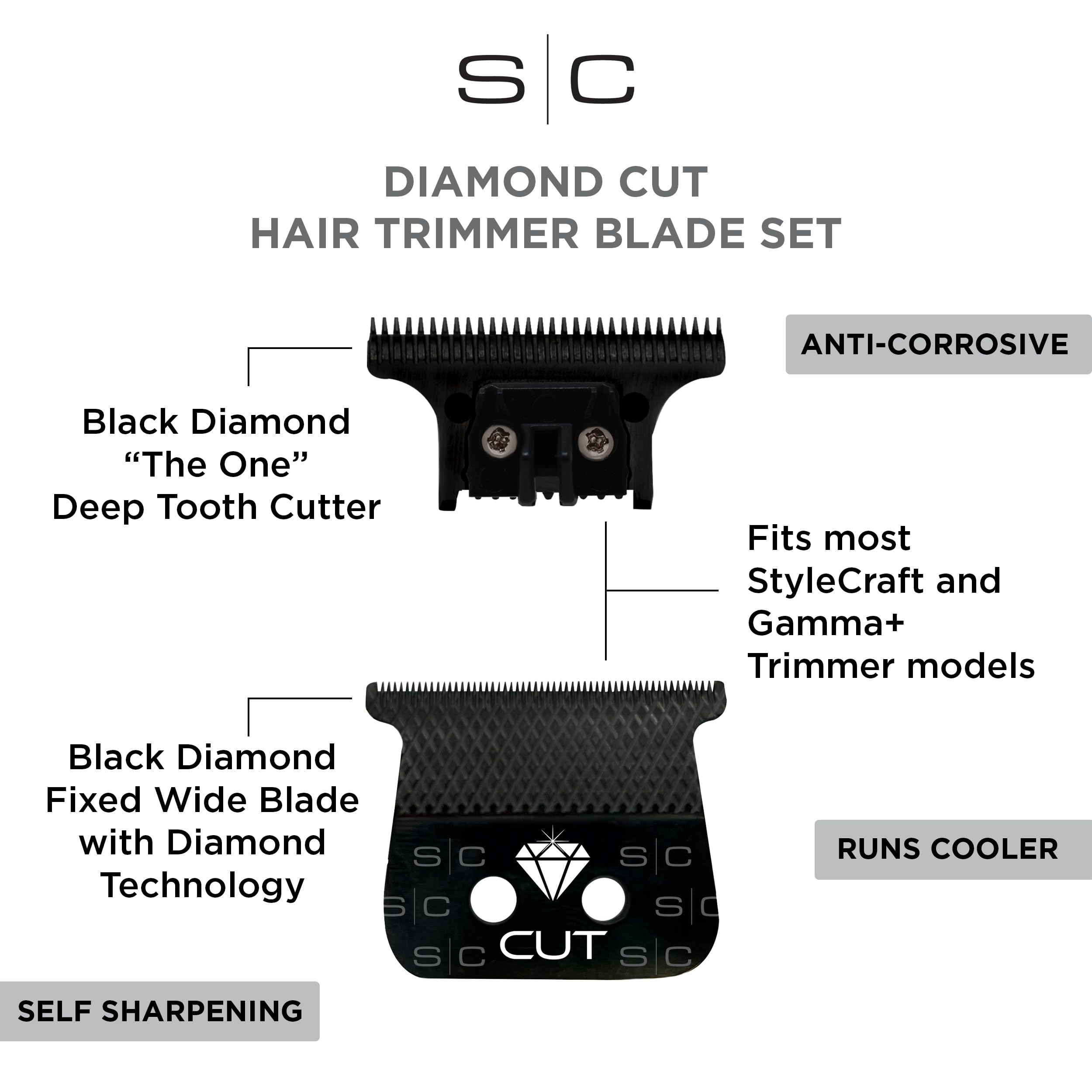 StyleCraft Diamond DLC blade self-sharpening design extends blade life