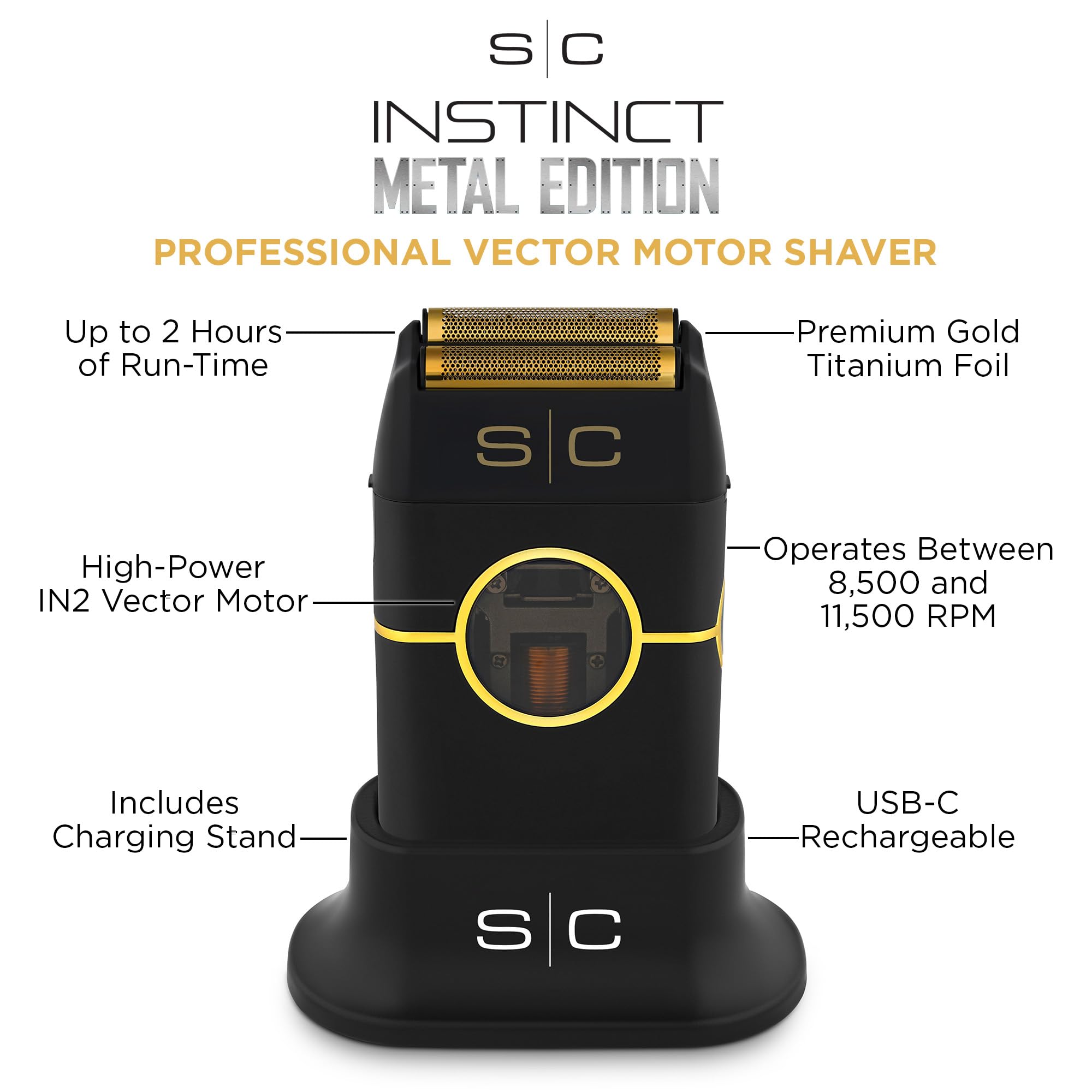 StyleCraft Instinct foil gold titanium closeup highlighting durable premium foil for smooth passes.