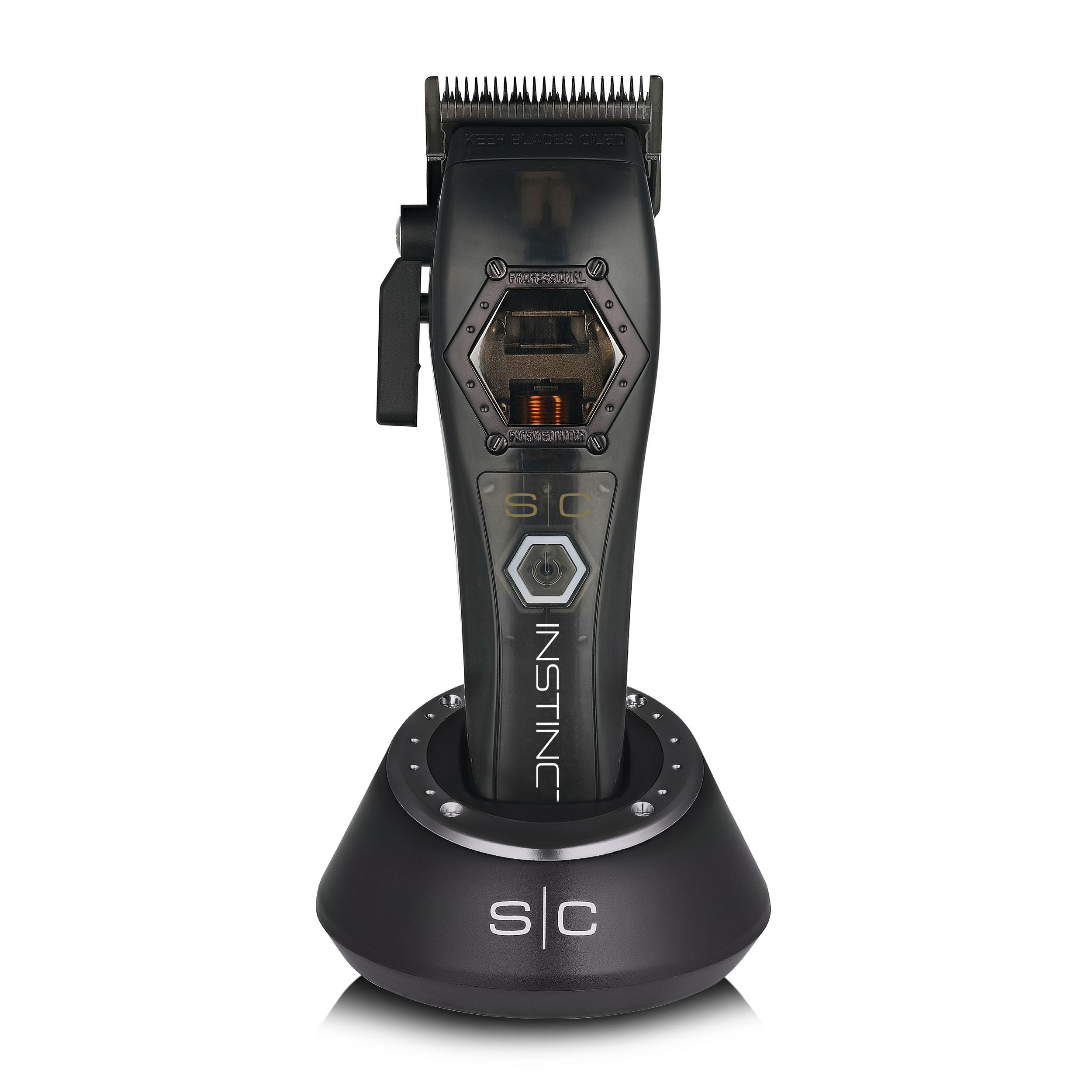 Stylecraft Instinct Metal Edition clipper front-angle for precise trims.