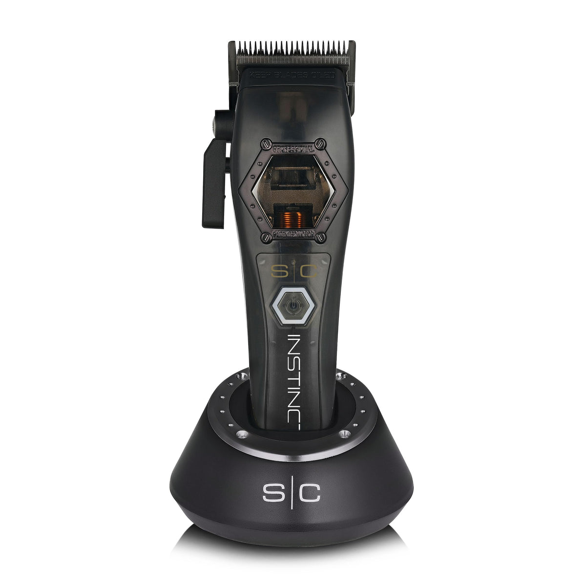 Stylecraft Instinct Metal Edition clipper front-angle for precise trims.