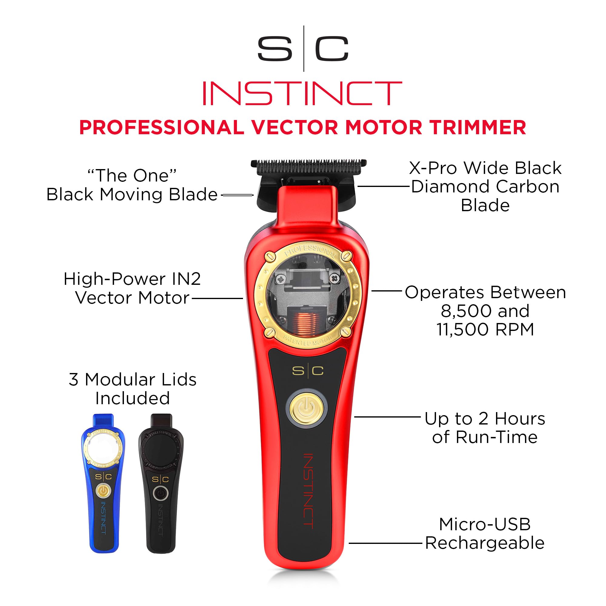 Stylecraft Instinct vector motor cap reveals smooth, responsive cutting performance.