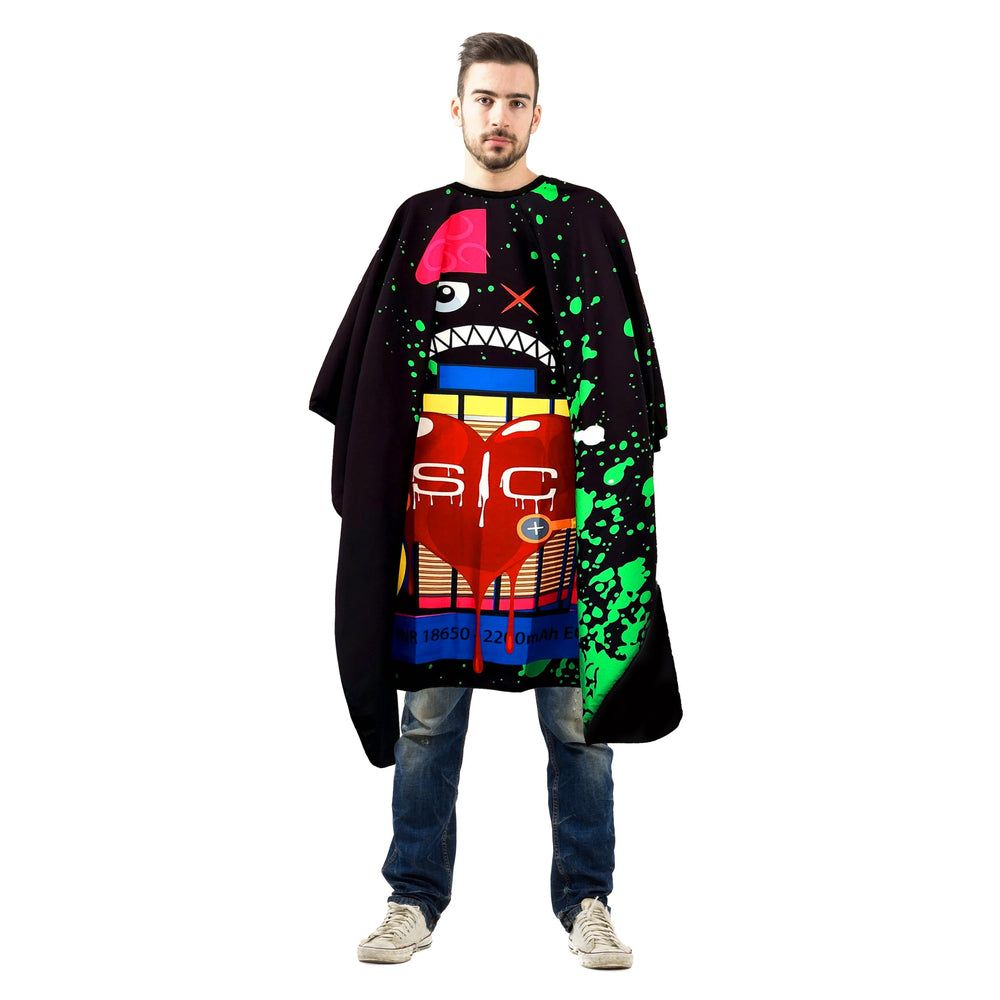 Stylecraft Professional Barber Cape lightweight, multi-color design suitable for art smock use