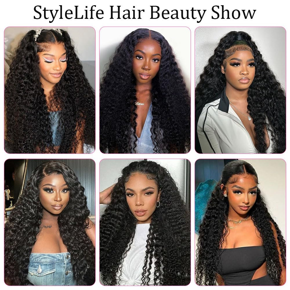 StyleLife deep wave wig provides fashionable texture for daily and formal wear.