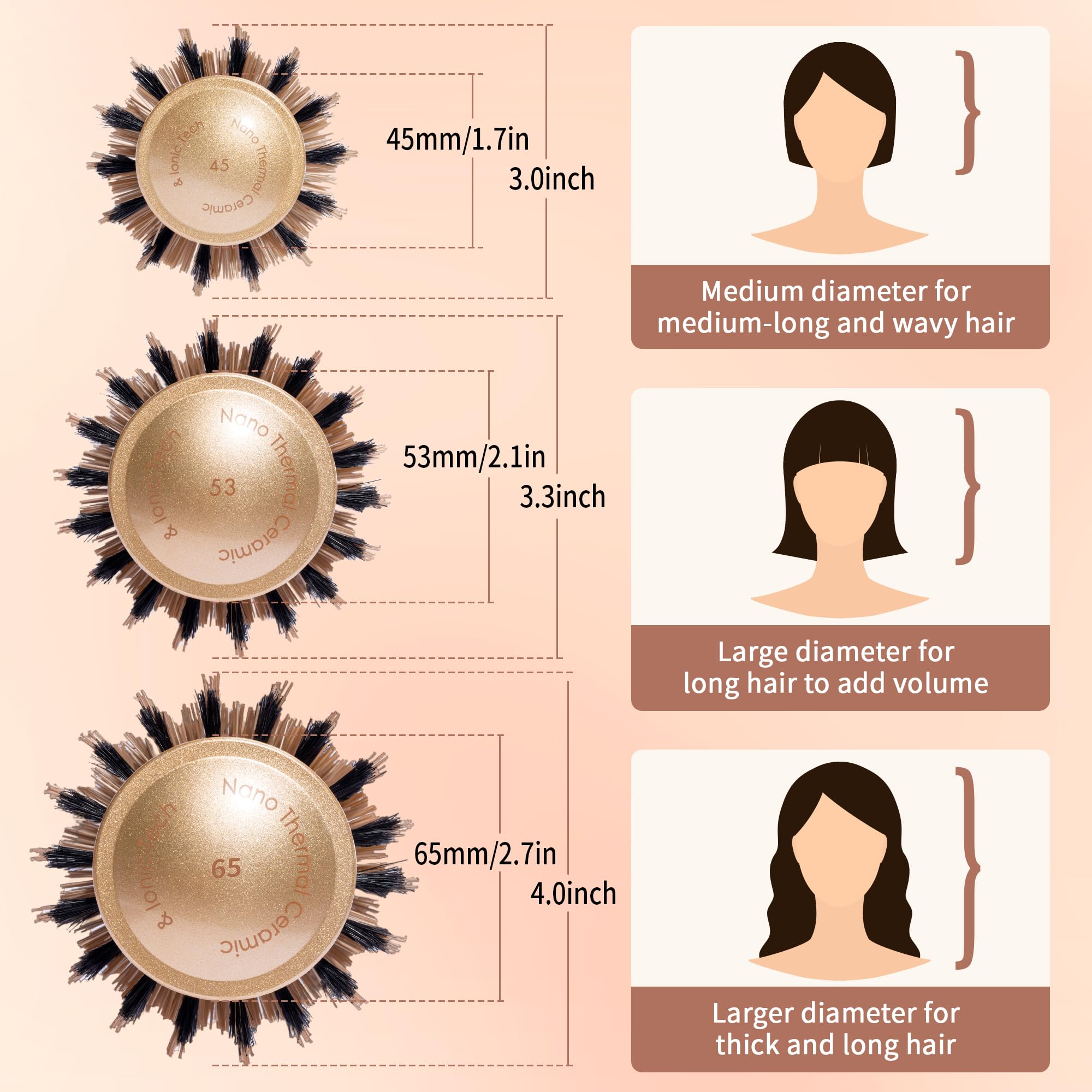 STYLEMATE boar bristles close-up show natural bristles for glow and oil distribution.
