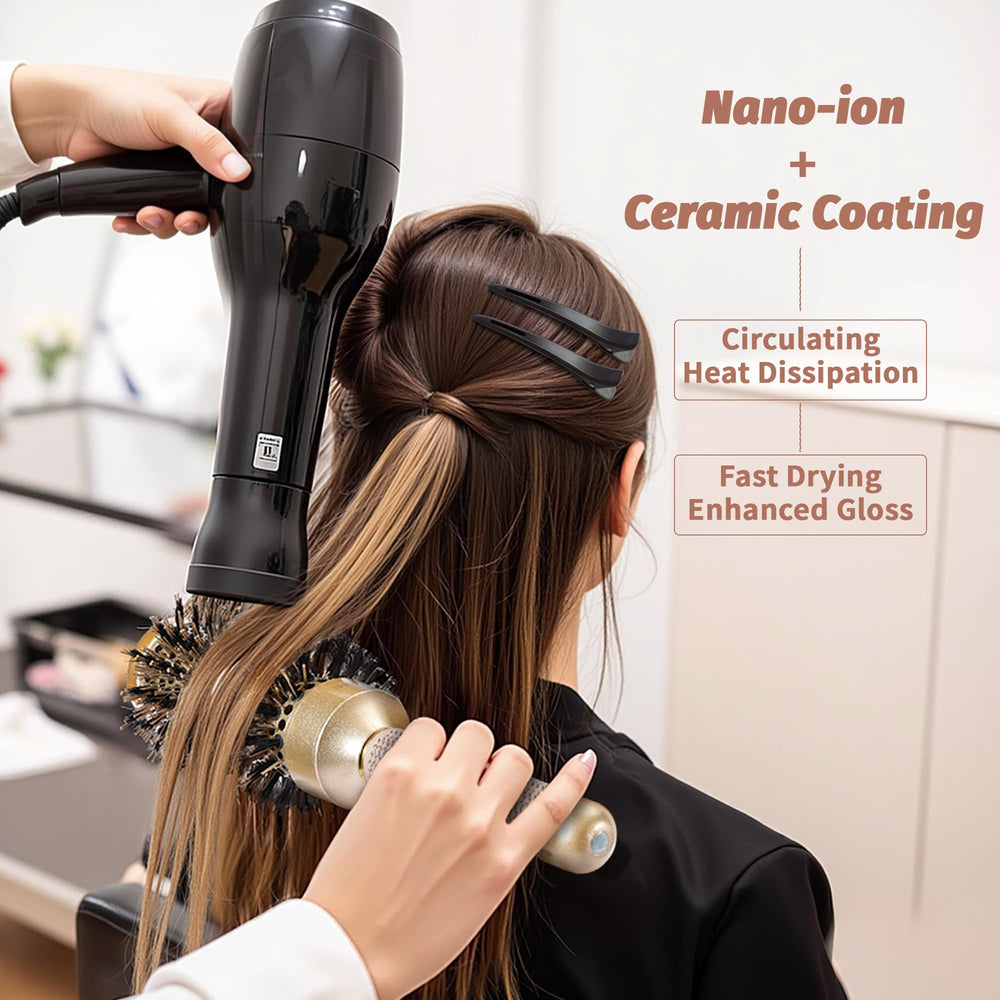 STYLEMATE ceramic barrel image communicates rapid styling with even heat.