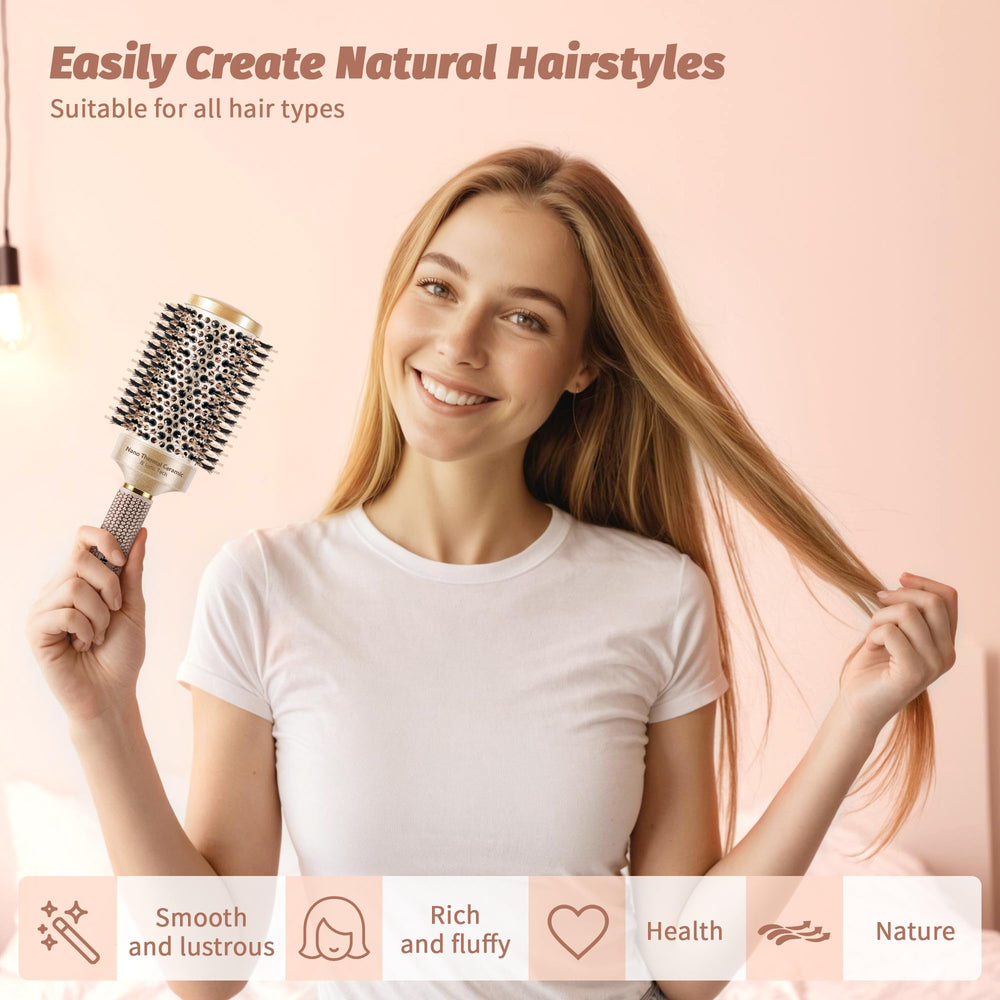 STYLEMATE boar bristles close-up demonstrate oil distribution for shine.